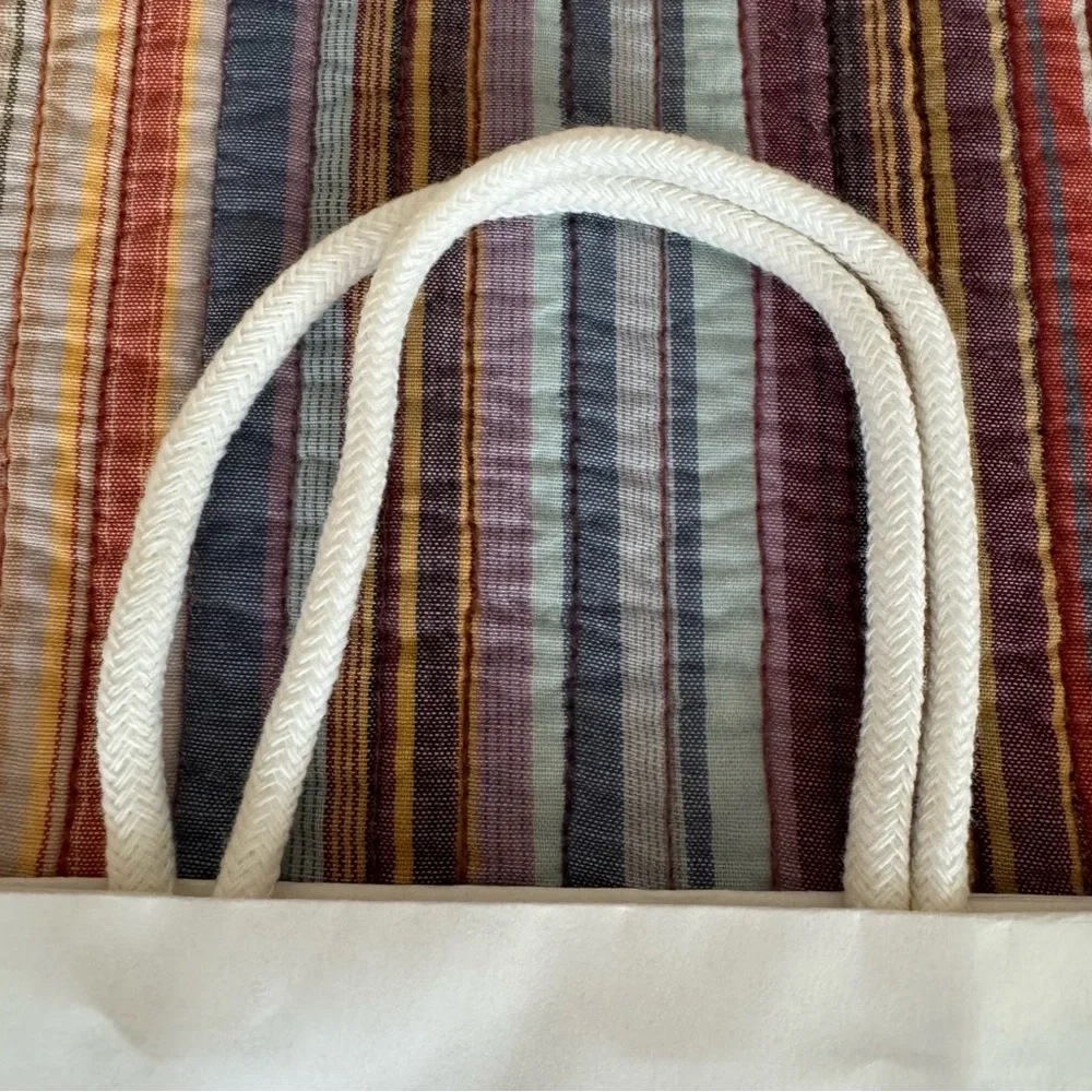 Coach white paper shopping or gift bag. Black Logo. White Rope Handles 10x8x4.5